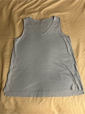 J. Jill Pale Blue 100% Pima Cotton V-Neck Tank Top Size M